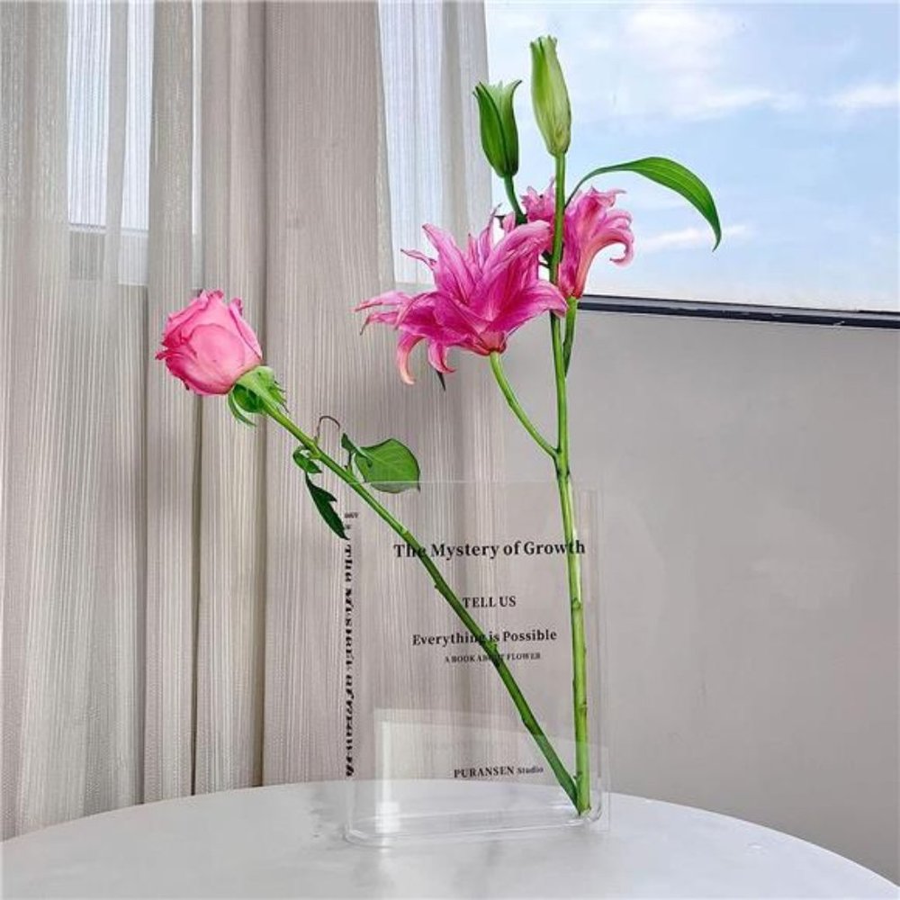 Book Vase for Flowers Aesthetic Room Decor, Artistic and Cultural Flavor Unique